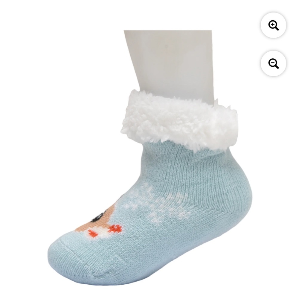 Rudolph Unisex Blue Fleece-Lined Cozy Sock (Slippers) Size 2T-3T NWT - Picture 3 of 5